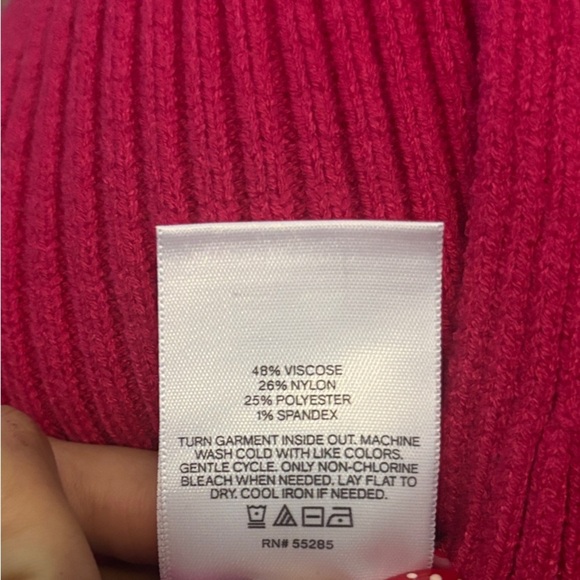 Express Fuchsia Ribbed V-Neck Sweater - Picture 8 of 8